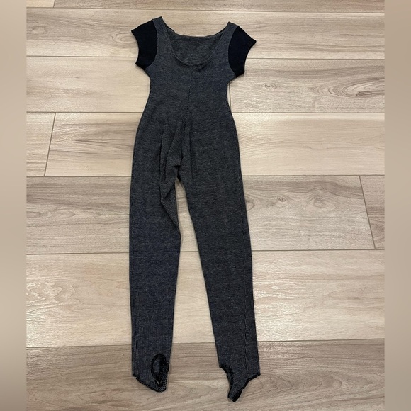 RARE VTG 80s Flexatard Unitard Body Designs By Gilda Size S Small Black Grey USA - Picture 7 of 7